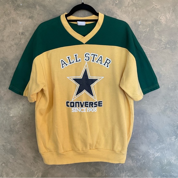 Vintage 80s Converse All Star Short Sleeve Sweatshirt - Picture 1 of 6